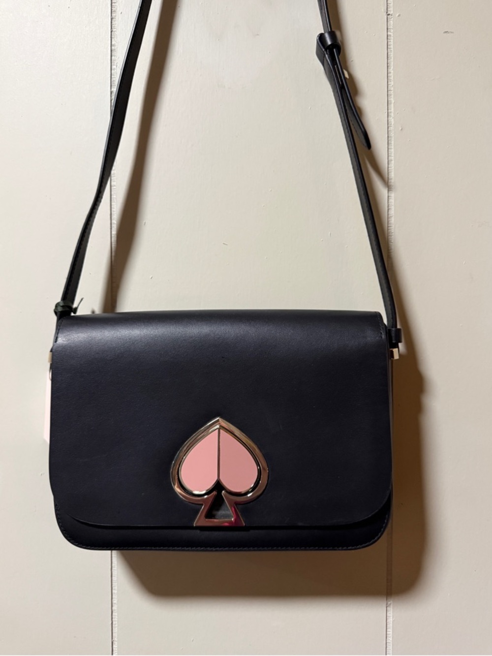 Kate Spade Nicola Twistlock Medium Flap Shoulder Bag Black NWT